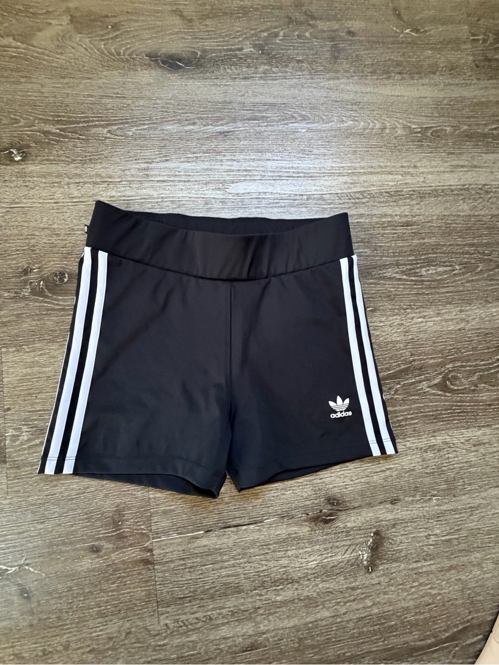 adidas Black Athletic Shorts with White 3-Stripes